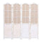 4 Panel Room Divider White 140X165 Cm Fabric
