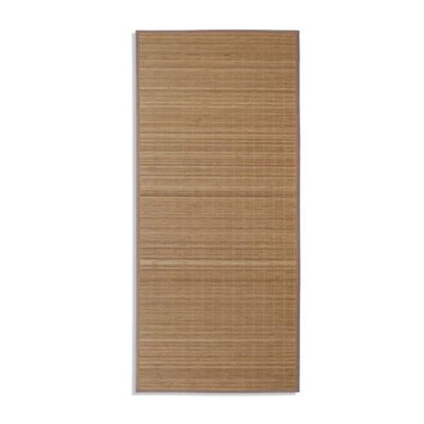 Rectangular Brown Bamboo Rug