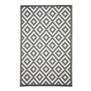 Aztec Grey And White Recycled Plastic Outdoor Rug and Mat