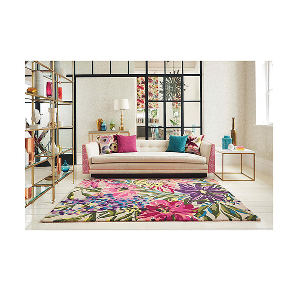 Floreale Fuchsia Modern Hand Tufted Rug