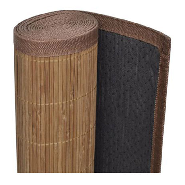 Rectangular Brown Bamboo Rug