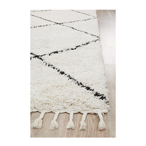 Saffron White Power Loomed Modern Rug 150X80 Cm