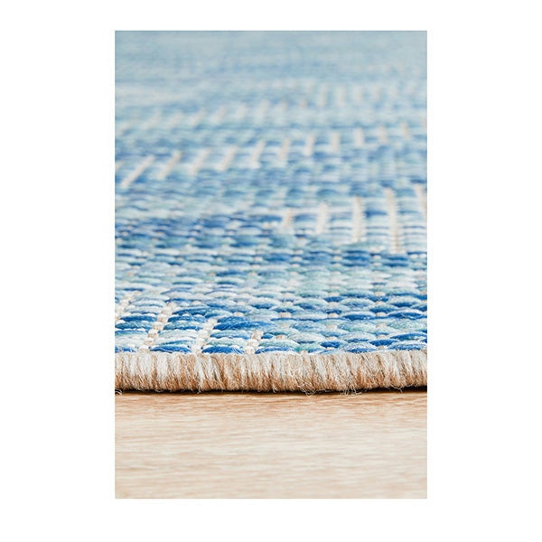 Terrace Blue Abstract Coastal Runner Rug