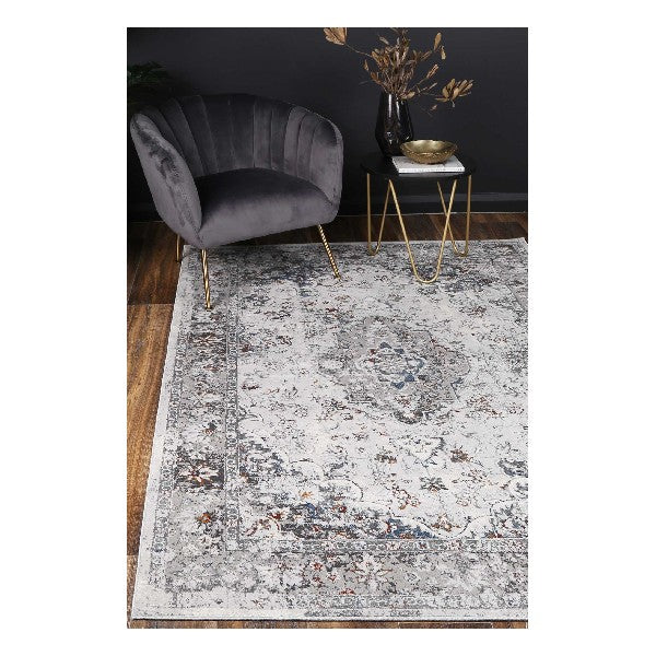Isaiah Grey Multi Floral Traditional Rug