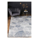 Isaiah Grey Blue Tiled Geometric Rug