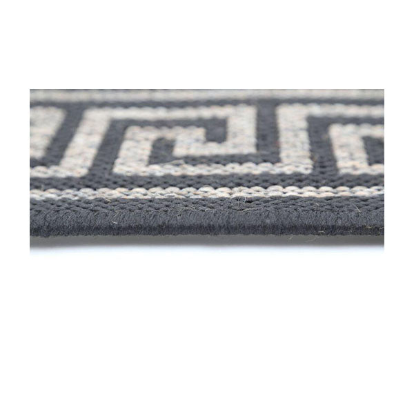 Sisalo Grey Bordered Patterned Rug