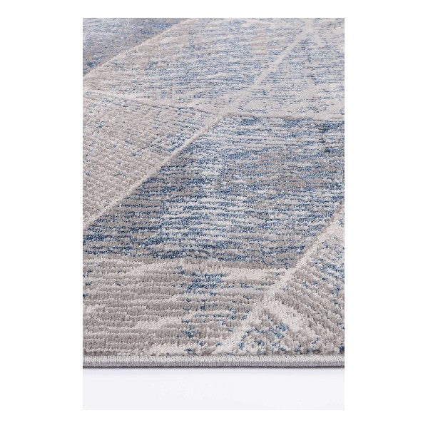 Isaiah Grey Blue Tiled Geometric Rug
