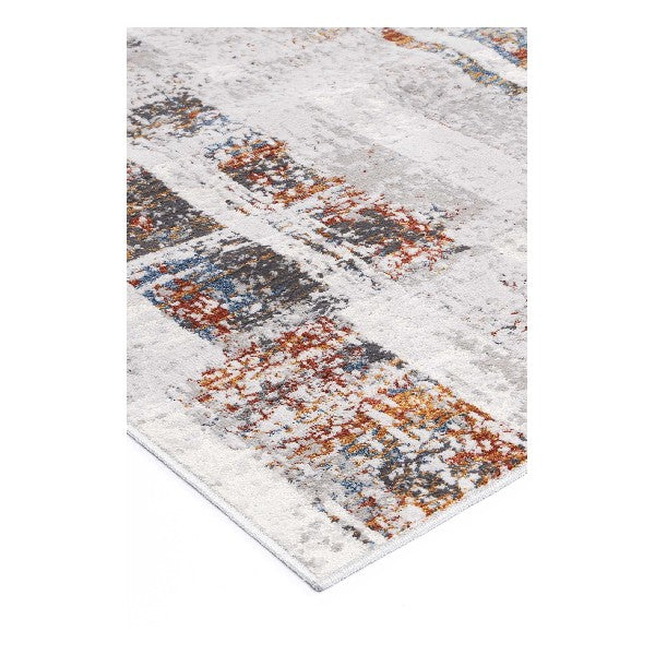 Isaiah Grey Rust Abstract Rug