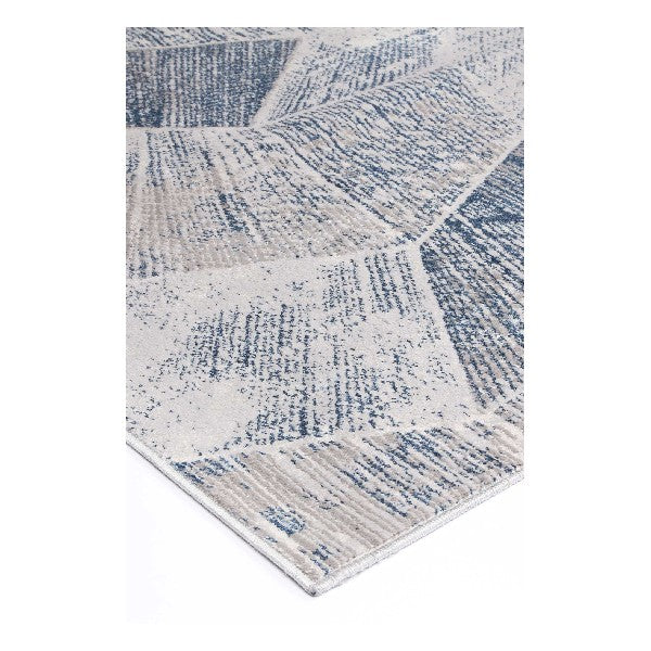 Isaiah Grey Blue Tiled Geometric Rug