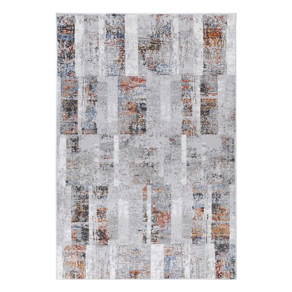 Isaiah Grey Rust Abstract Rug