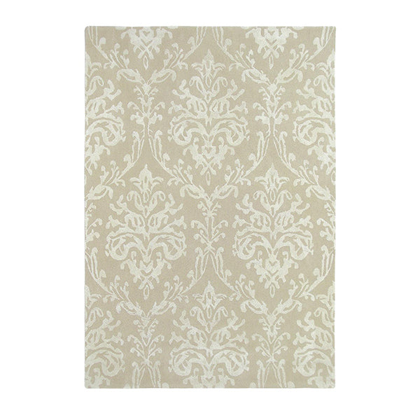 Riverside Damask Parchment Designer Hand Tufted Rug