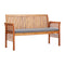 3 Seater Garden Bench With Cushion 150 Cm Acacia Wood