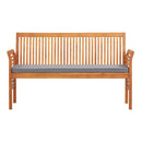 3 Seater Garden Bench With Cushion 150 Cm Acacia Wood