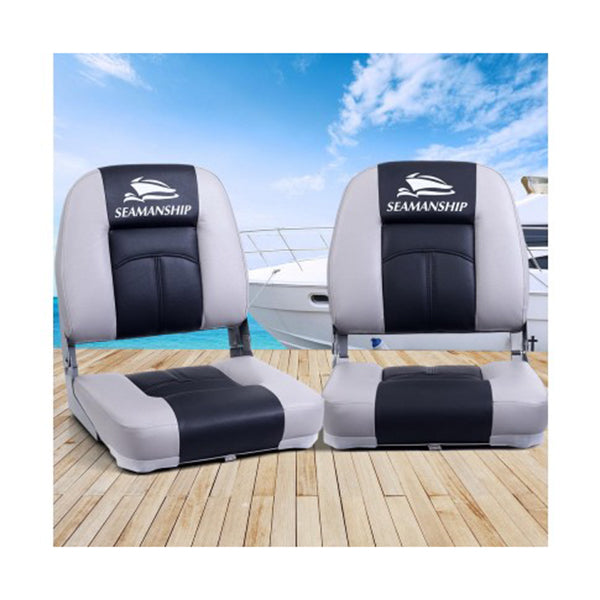 Set Of 2 Folding Boat Seats Marine Seating Set Swivels All Weather