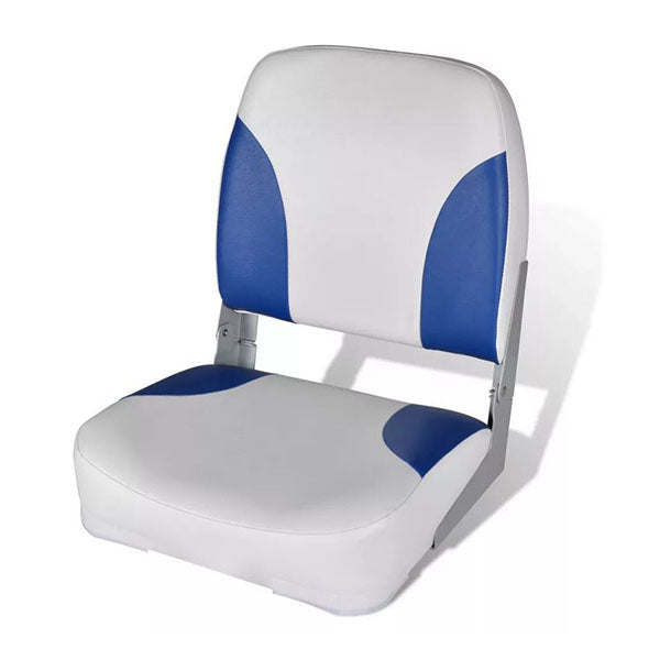 Boat Seat Foldable Backrest With Blue White Pillow