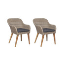 Outdoor Chairs With Cushions 2 Pcs Pe Rattan Brown And Dark Grey