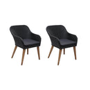 Outdoor Chairs With Cushions 2 Pcs Pe Rattan Black And Dark Grey