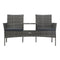 2 Seater Garden Sofa With Tea Table Poly Rattan Anthracite