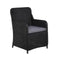 Outdoor Chairs With Cushions 2 Pcs Poly Rattan Black And Dark Grey