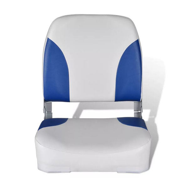 Boat Seat Foldable Backrest With Blue White Pillow