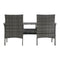 2 Seater Garden Sofa With Tea Table Poly Rattan Anthracite
