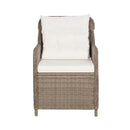 Outdoor Chairs With Cushions And Back Pillows 2 Pcs Poly Rattan Brown
