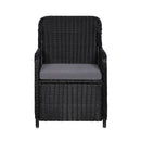 Outdoor Chairs With Cushions 2 Pcs Poly Rattan Black And Dark Grey