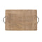 Rectangular Mango Wood Serving Board With Iron Handles 38X26X5Cm