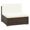 6 Piece Garden Lounge Set With Cream White Cushions Poly Rattan