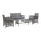4 Piece Garden Lounge Set With Cushion Poly Rattan