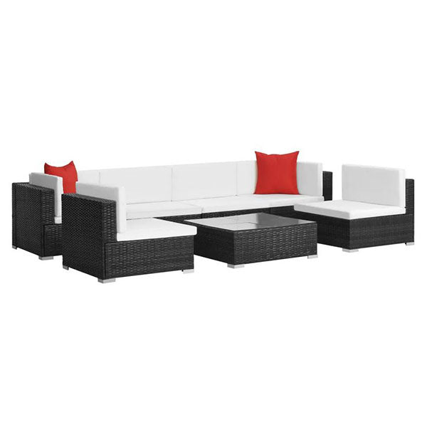 7 Piece Garden Patio Lounge Set With Cushions Pe Rattan
