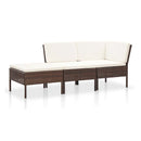 3 Piece Garden Lounge Set With Cushions Polyethylene Rattan