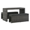 3 Piece Outdoor Dining Set With Cushions Pe Rattan Grey