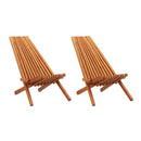 Folding Outdoor Lounge Chairs 2 Pcs Solid Acacia Wood
