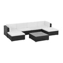 7 Piece Garden Lounge Set With Cushions Weather Resistant Pe Rattan