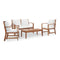 4 Piece Garden Lounge Set With Cushions Solid Acacia Wood Oil Finish
