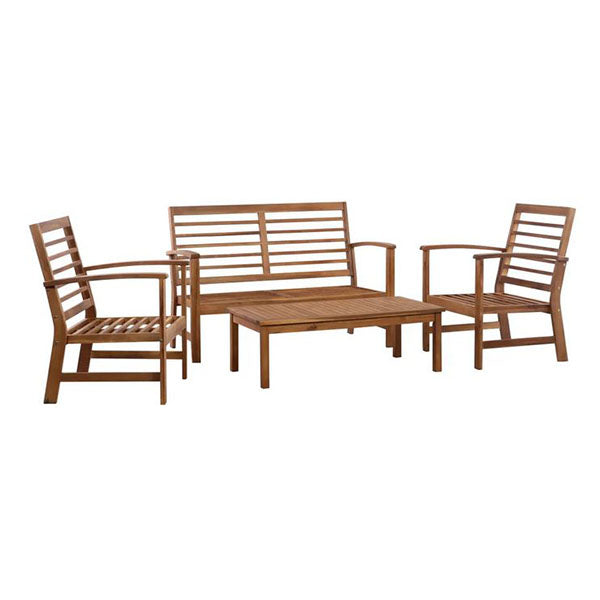 4 Piece Garden Lounge Set Solid Acacia Wood Oil Finish