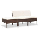 3 Piece Garden Lounge Set With Cushions Pe Rattan