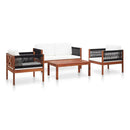 4 Piece Garden Lounge Set Acacia Wood