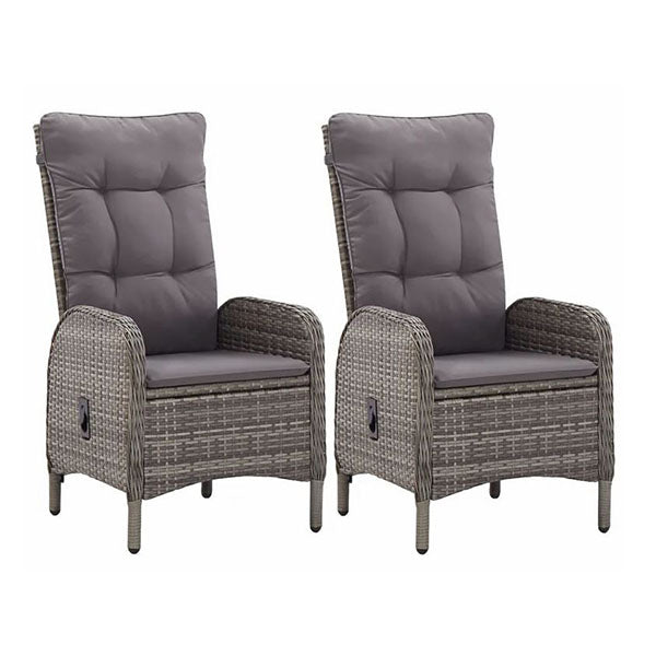 Outdoor Chairs 2 Pcs Poly Rattan Grey