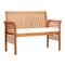2 Seater Garden Bench With Cushion 120 Cm Solid Acacia Wood