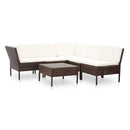 6 Piece Garden Lounge Set With Cushions Polyethylene Rattan