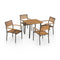 5 Piece Outdoor Dining Set Solid Acacia Wood And Steel