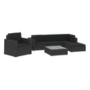 6 Piece Garden Lounge Set With Black Cushions Pe Rattan Black