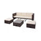 4 Piece Garden Lounge Set With Tables And Ottomans Cushion Poly Rattan