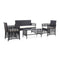 4 Piece Garden Lounge Set With Cushion Poly Rattan