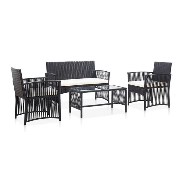 4 Piece Garden Lounge Set With Cushion Poly Rattan