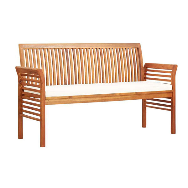 3 Seater Garden Bench With Cushion 150 Cm Solid Acacia Wood