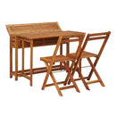 Balcony Planter Table With 2 Bistro Chairs Solid Acacia Wood