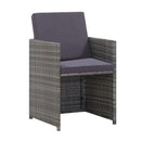5 Piece Outdoor Dining Set Poly Rattan And Acacia Wood Anthracite